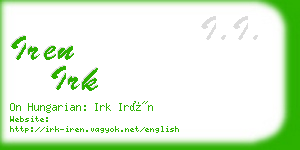 iren irk business card